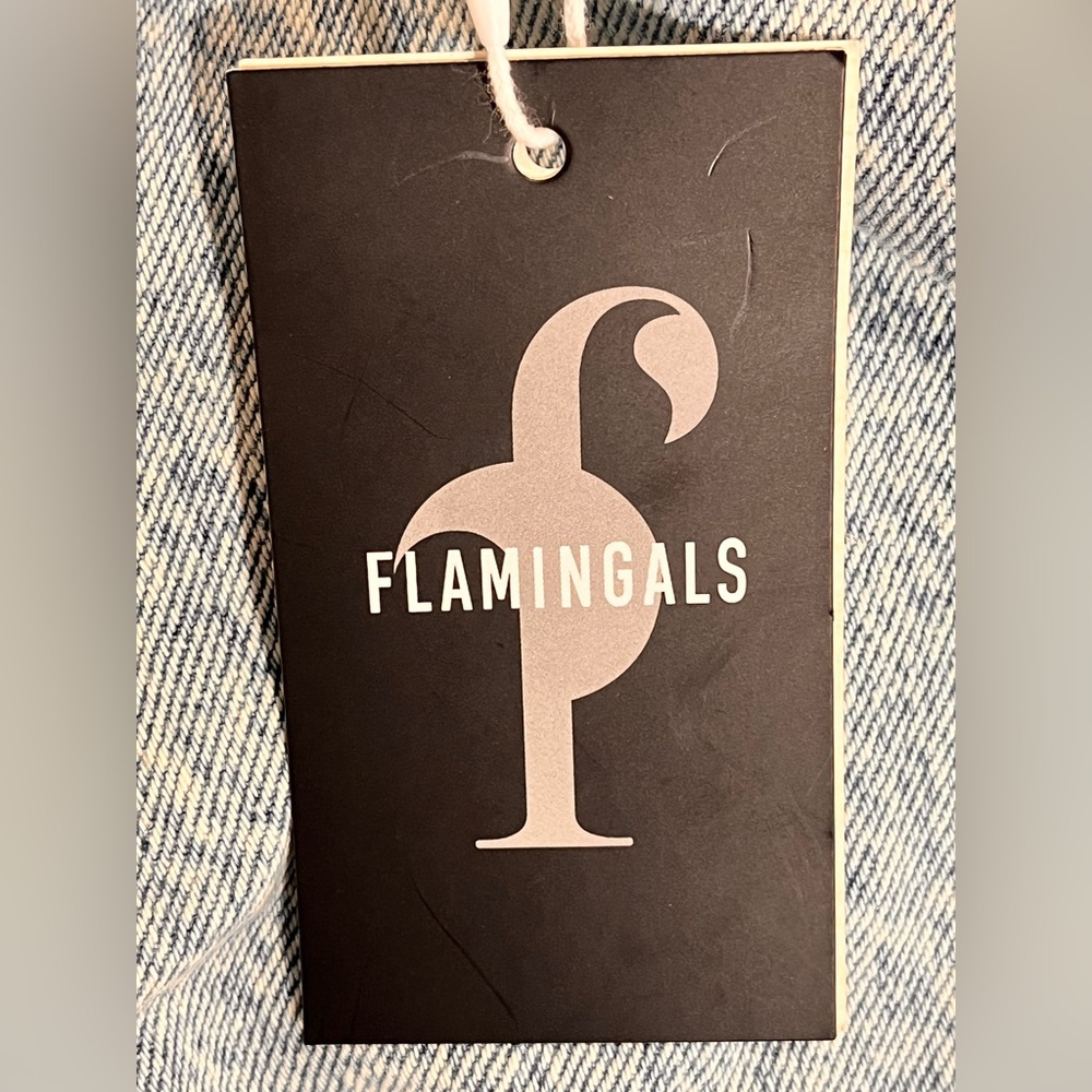 Flamingals Ripped Light Denim Flare Jeans XL NWT - Picture 6 of 11